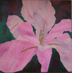 Iris - Original collage painting by Isabelle Griesmyer