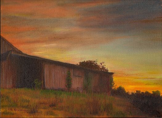 Barn - Original oil painting by Isabelle Griesmyer
