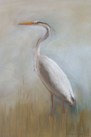 Great Blue Heron - Original soft pastel painting by Isabelle Griesmyer