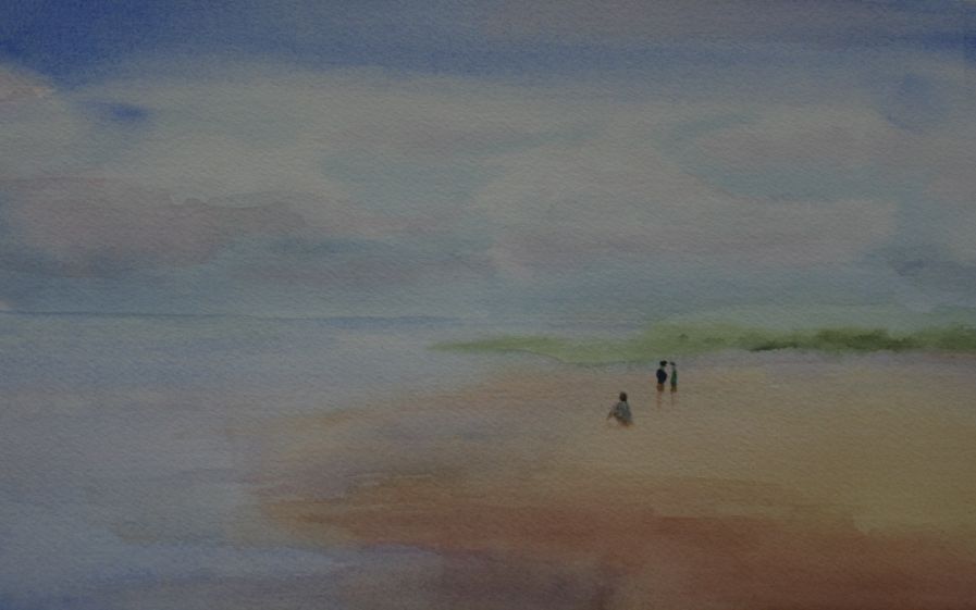At The Beach - Original watercolor painting by Isabelle Griesmyer