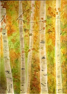 Birch - Original watercolor painting by Isabelle Griesmyer